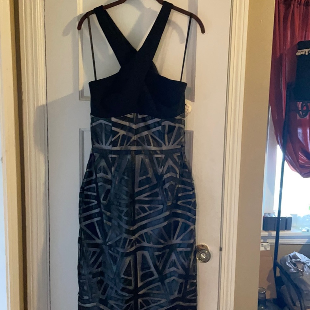 Leather Aztec design, midi dress   USA size 10